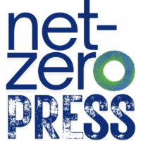 logo with a green circle saying net-zero press