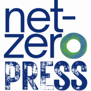 logo with a green circle saying net-zero press